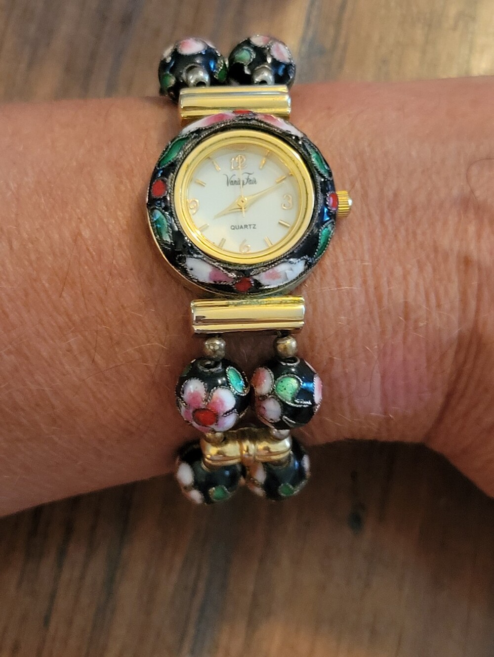 Vintage Vanity Fair Cloisonne Beaded Watch - Picture 7 of 9
